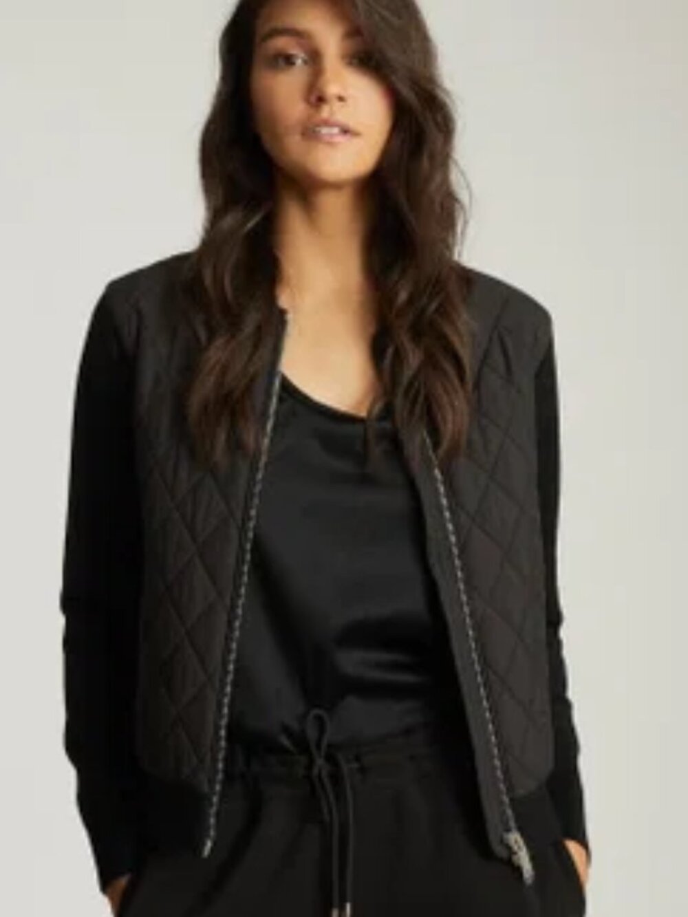 REISS Ayla Hybrid Zip Through Quilted Jumper US 6/UK10